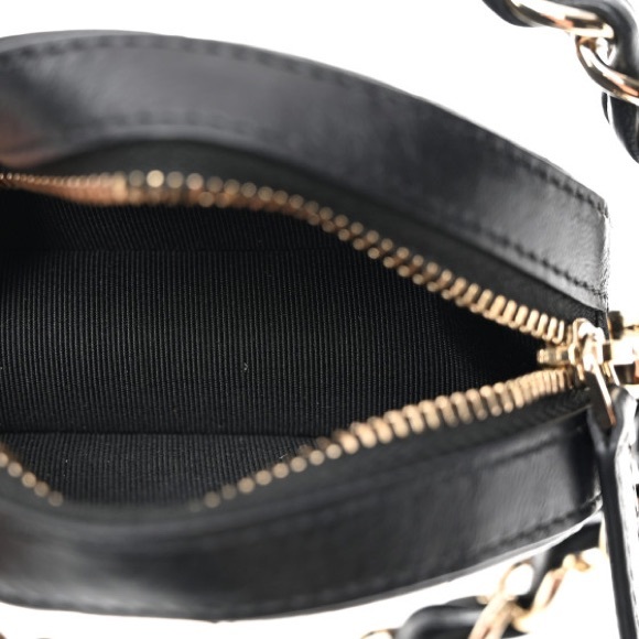 Chanel  Lambskin Quilted Chain Round Mini Clutch Black - Picture 11 of 16